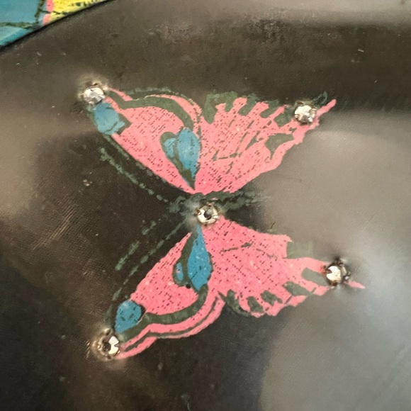 1950s vintage handbag with butterflies and rhinestones - Picture 4 of 6